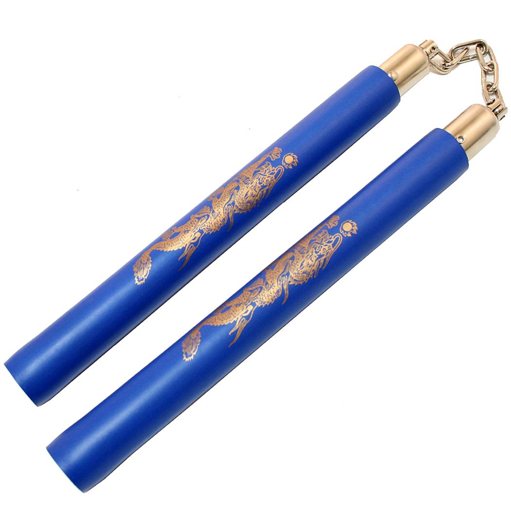 12" Foam Nunchaku Dragon Design w/ball bearing chain SKU 802BL