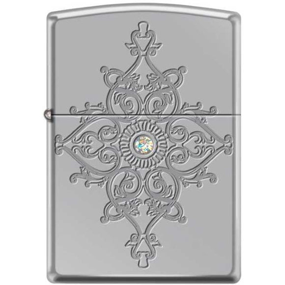 Zippo Deep Carved Heavy Walled Armor with Large Stone 34592 SKU 853927