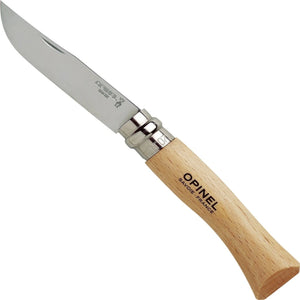 Opinel No.7 Stainless Steel Wood Handle Folding Knife SKU 000693