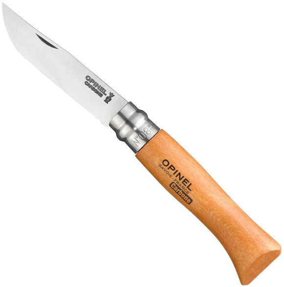 Opinel No.8 Carbon Steel Folding Knife Beechwood SKU 113080