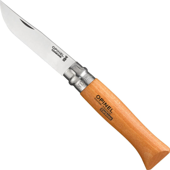 Opinel No.9 Carbon Steel Folding Knife Beechwood SKU 113090