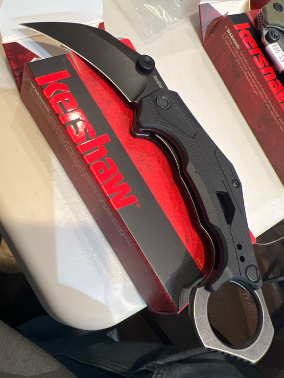 Kershaw Outlier Assisted Karambit Knife Black GRN SKU 2064