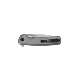 Zero Tolerance Button Lock Knife Stonewash CPM-S45VN Stainless-Steel Drop Point Blade/Silver Bead Blast Titanium Handle SKU 0044