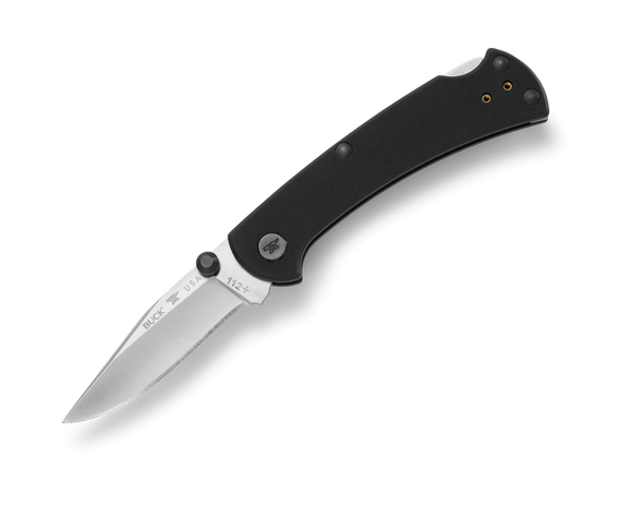 Buck 112 Slim Pro TRX Lockback Knife Black G-10 SKU 0112BKS3-B