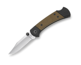 Buck 112 Ranger Sport Lockback Knife S30V Stainless Steel Blade/Black Alum. with OD Green Micarta Inlays SKU 0112GRS5-B