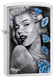 JDH- Blue Diamonds Brushed Chrome Zippo Lighter