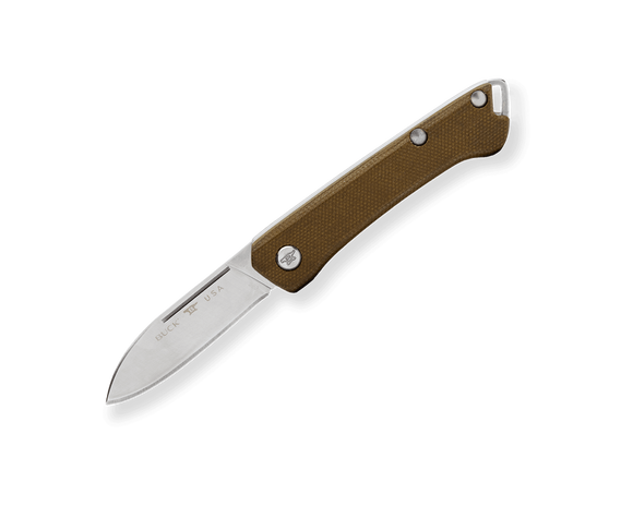 Buck 250 Saunter Drop Point Slip Joint Knife Green Micarta SKU 0250GRS-B