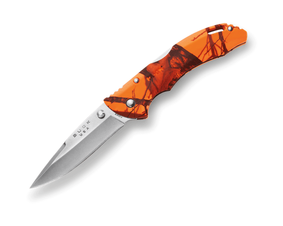 Buck 258 Bantam BLW Lock Back Knife 420HC Stainless-Steel Blade/Blaze Mossy Oak Nylon Handle SKU 0285CMS9-B