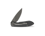 Buck 327 Nobleman Frame Lock Knife Black 440 SS Blade/Black Faux Carbon Fiber Handle SKU 0327CFS-B