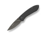 Buck 327 Nobleman Frame Lock Knife Black 440 SS Blade/Black Faux Carbon Fiber Handle SKU 0327CFS-B
