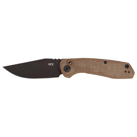 Kershaw Zero Tolerance 0512 Automatic Knife Black Cerakote CPM Cru-Wear Steel Blade/Tan Micarta Front Bronze Titanium Back Handle SKU 0512