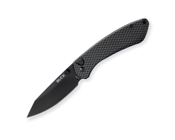 Buck 744 Sovereign Button Lock Knife Carbon Fiber Graphic SKU 0744CFS-B