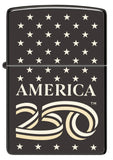 Zippo America250 Stars Design High Polish Black Lighter