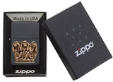 Three Monkeys - Black Matte - Zippo - 29409