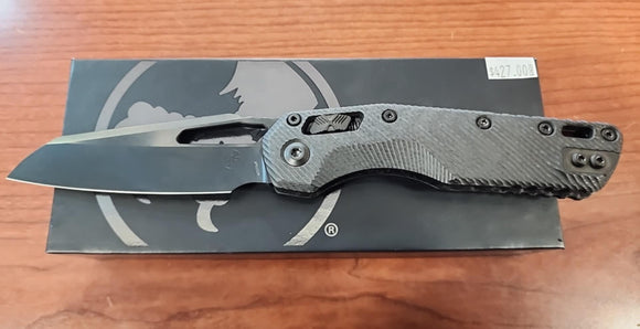 Microtech Signature Series MSI RAM-LOK Knife Black DLC Bohler M390MK Steel Blade/Fluted Carbon Fiber Handle SKU 210-1DLCTFLCFS