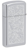 Zippo Slim® High Polish Chrome Venetian® Windproof Lighter