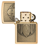 Zippo Odin Emblem Brushed Brass Windproof Lighter