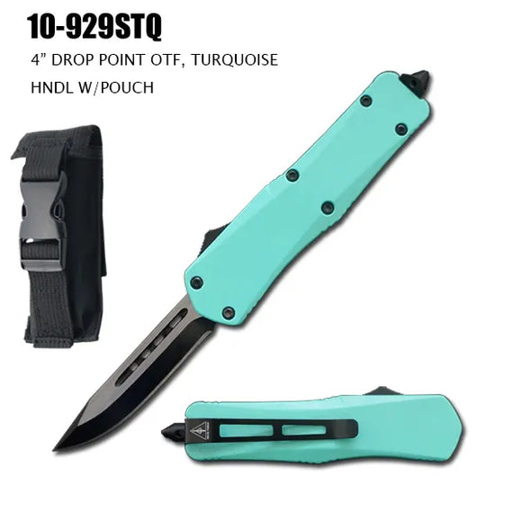 OTF Automatic Black Stainless Steel Blade/Turquoise Handle SKU 10-929STQ