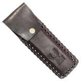 The Bone Edge Handmade Razor Blade w/Leather Sheath Damascus Steel Blade/Buffalo Horn Handle SKU 9200