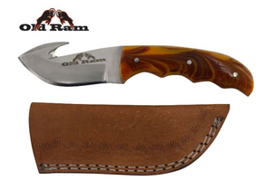 Old Ram Fix Blade Gut Hook Knife comes with Sheath SKU OR-8016BP