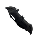 EliteEdge Spring Assist Bat Knife Black SS Blade/Black Bat Shape ABS Handle SKU 10-A86BK