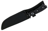 Defender-Extreme 11" Full Tang Hunting Knife w/Sheath Black Steel Serrated Spine Blade/Black Handle SKU 9291