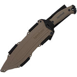 Kershaw Camp 10 Fixed Blade Knife Machete w/Sheath Black Powder Coat 65Mn Carbon Steel Blade/Rubber Over Mold Handle SKU 1077TAN/KS1077TAN