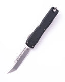 Microtech Ultratech Gen III OTF Knife ZBP Hellhound Stonewash M390Mk Steel Blade/Black Aluminum Handle SKU 1119-10S