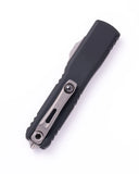 Microtech Ultratech Gen III OTF Knife ZBP Hellhound Stonewash M390Mk Steel Blade/Black Aluminum Handle SKU 1119-10S