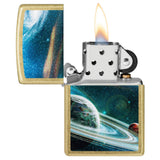 Zippo Space Rings Design Street Brass Windproof Lighter