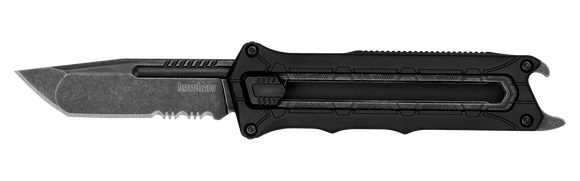 Kershaw Interstellar Manual Sliding Button Lock OTF Knife Blackwash 8Cr13MoV Stainless-Steel Blade/Glass Filled Nylon Handle SKU 1195/KS1195