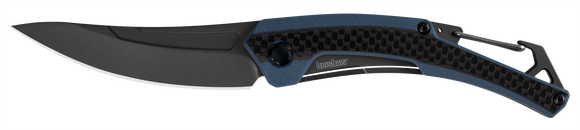 Kershaw Reverb XL Folding Knife Black Upswept Blade, Blue-Gray G10 Handle SKU  1225with Carbon Fiber Overlay SKU