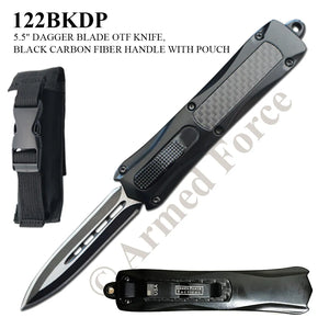 Armed Force Tactical OTF Stainless Steel Blade/Zinc Alloy Handle with Carbon Fiber Inserts SKU 122BKDP