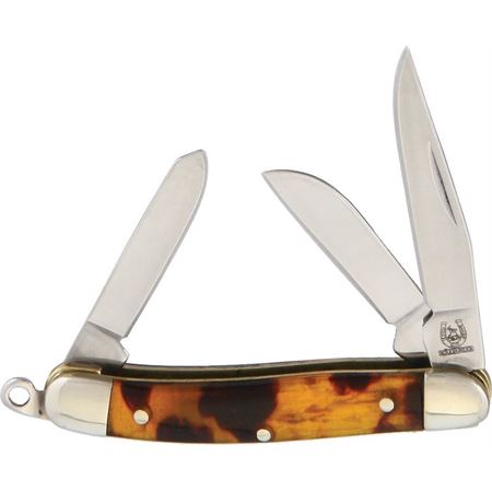 Rough Rider Tiny Stockman Folding Pocket Knife Faux Tortoise Handle SKU RR812