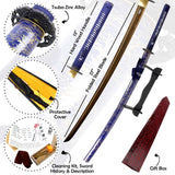Defender-Xtreme 41" Handmade Samurai Sword Blue/Gold SKU 13480