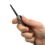 OTF Knife Pen Stainless Steel Blade/Silver Aluminum Handle SKU 134SL