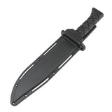 Hunt-Down Tactical Hunting Knife w/Sheath 13.5" Overall Black 3CR13 Stainless-Steel Blade/Black ABS Handle