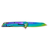 Kershaw Misdirect Assist Open Knife Rainbow PVD Coating 4Cr14 Steel Blade/Rainbow PVD Coating Steel Handle SKU 1365RBW