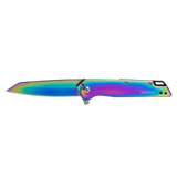 Kershaw Misdirect Assist Open Knife Rainbow PVD Coating 4Cr14 Steel Blade/Rainbow PVD Coating Steel Handle SKU 1365RBW