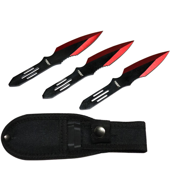 Defender Xtreme 3 Piece Throwing Knife Set w/Sheath 5.5