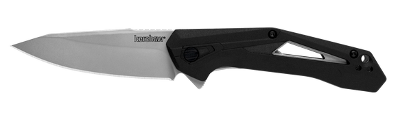 Kershaw Airlock Assist Open Knife Bead Blast 4Cr14 SS Blade/Black Nylon Handle SKU 1385/KS1385