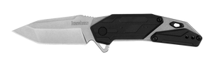 Kershaw Jetpack Liner Lock Assist Open Knife Stonewash 8Cr13MoV Stainles-Steel Blade/Stonewash Stainless-Steel with Nylon Overlay Handle SKU 1401/KS1401