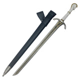 Medieval European Style Sword w/Scabbard 35" Overall Stainless-Steel Blade/White & Gold Handle SKU 14404