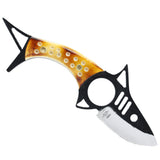 TheBoneEdge Fish Shape Skinner Knife w/Leather Sheath Stainless-Steel Blade/Burn Bone Handle SKU 14592