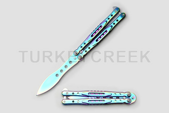 Snake Eye Tactical Training Butterfly Knife Rainbow SKU PK-1336RBRB