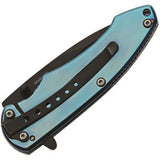 Blue Folding Knife with Black Blade SKU 300523-BL