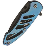 Blue Folding Knife with Black Blade SKU 300523-BL