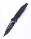 Microtech Socom Elite Manual Folding Knife Black Clip Point Premium Steel Blade/Black Aluminum Handle SKU 160-1T
