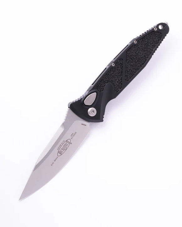 Microtech Socom Elite Automatic Knife Stonewash Clip Point Premium Steel Blade/Black Aluminum Handle SKU 160A-10