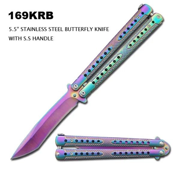 Butterfly Knife Rainbow Stainless Steel/Rainbow Handle 9.25
